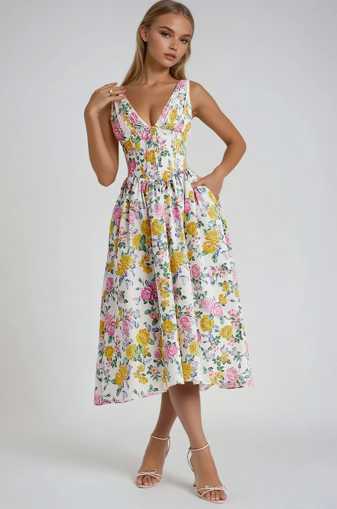 Edith | Bloemige Zomer Bruidsgast Jurk