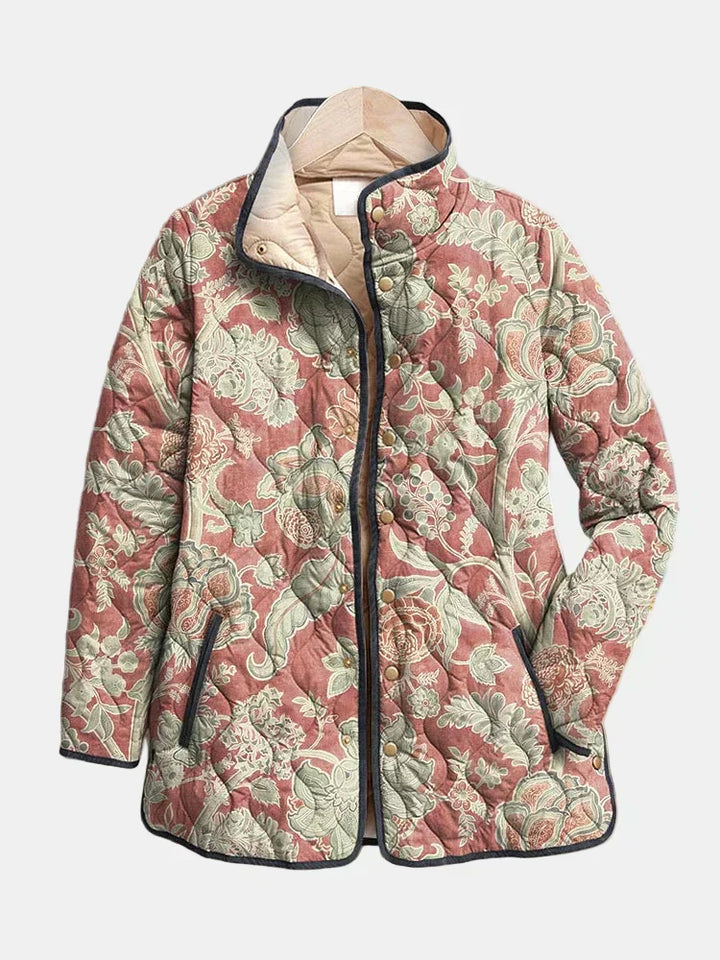 Naya | Vintage Bloemen Casual Gequilt Jasje