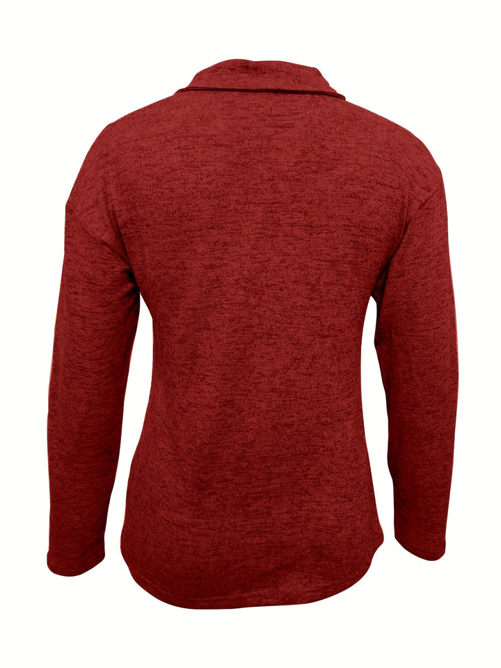 Quinn | Dames Half Zip Pullover Lange Mouw Casual Top