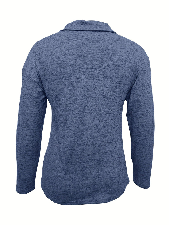 Quinn | Dames Half Zip Pullover Lange Mouw Casual Top