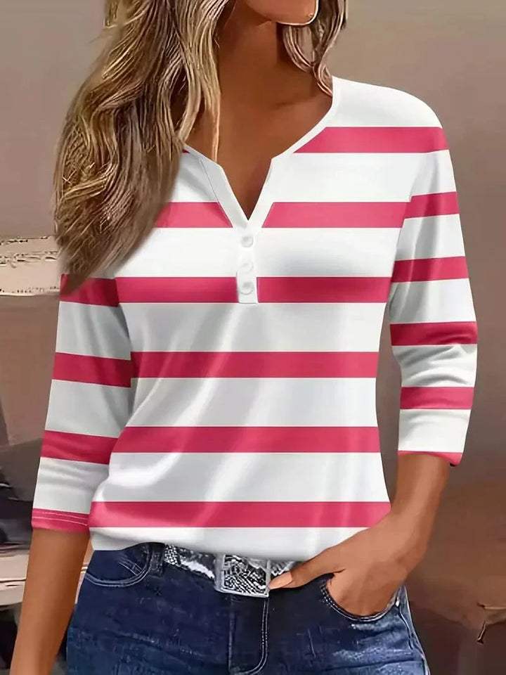 Amelia™ | Gestreepte V-Hals Top
