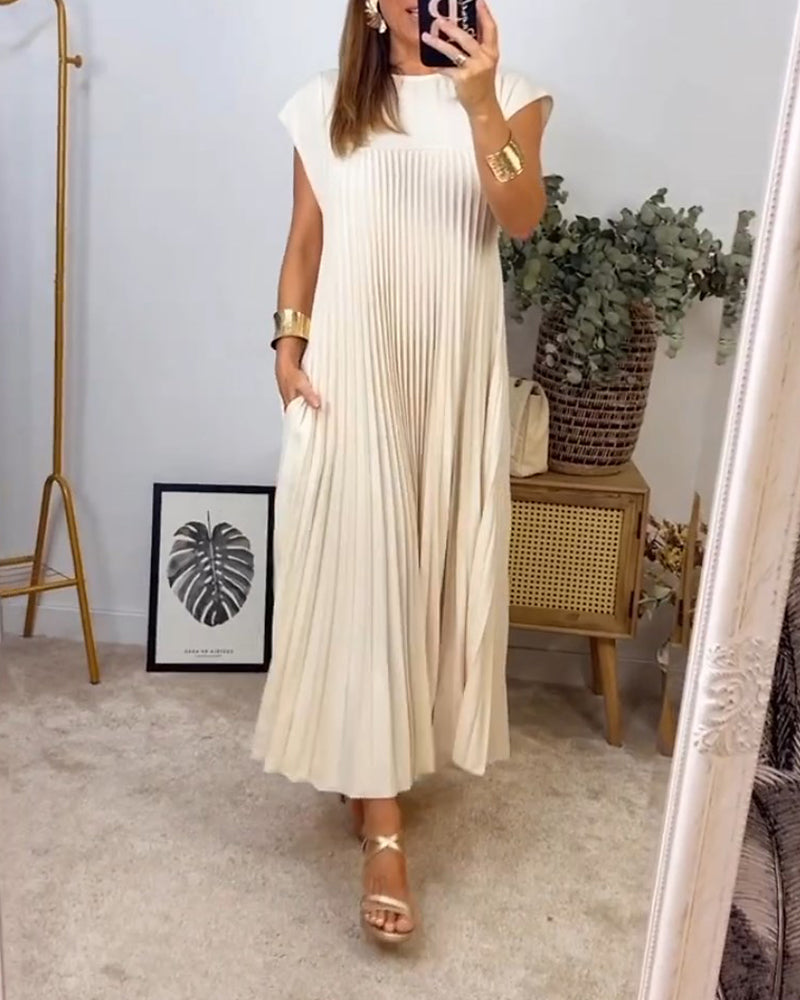 Fern | Vrouwen Flowing Plissé Maxi Jurk Cocktail