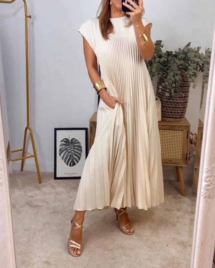 Fern | Vrouwen Flowing Plissé Maxi Jurk Cocktail