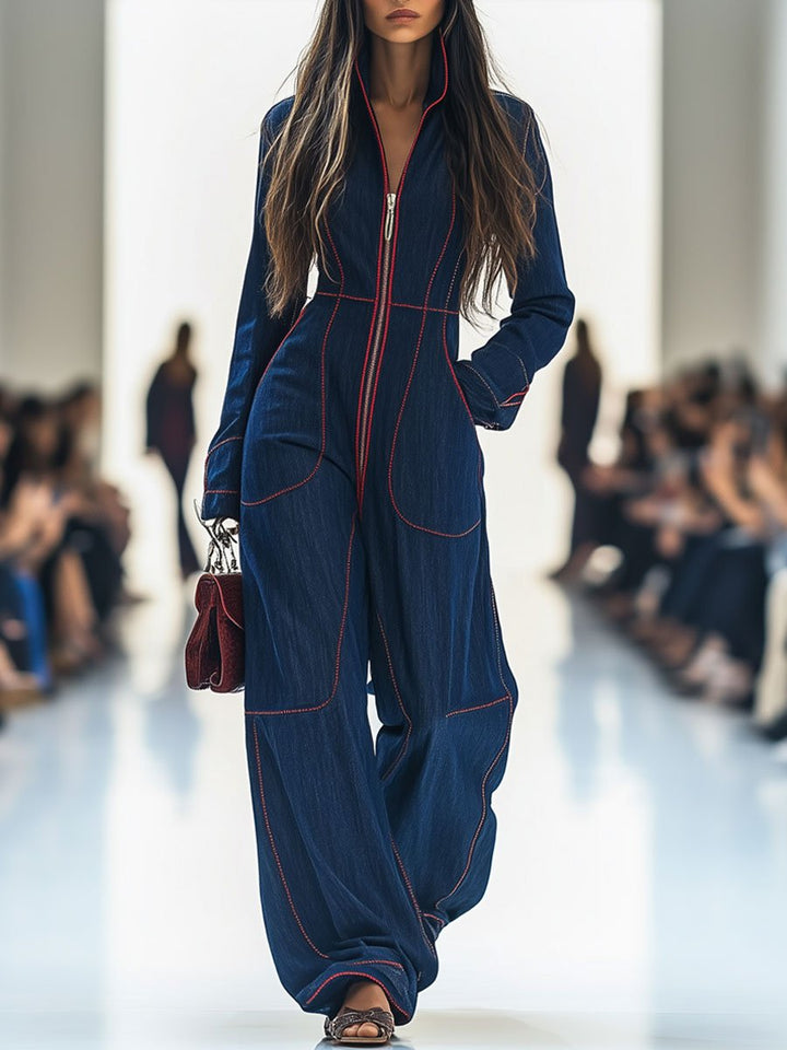Felicity | Dames Wijd Been Lange Mouwen Jumpsuit