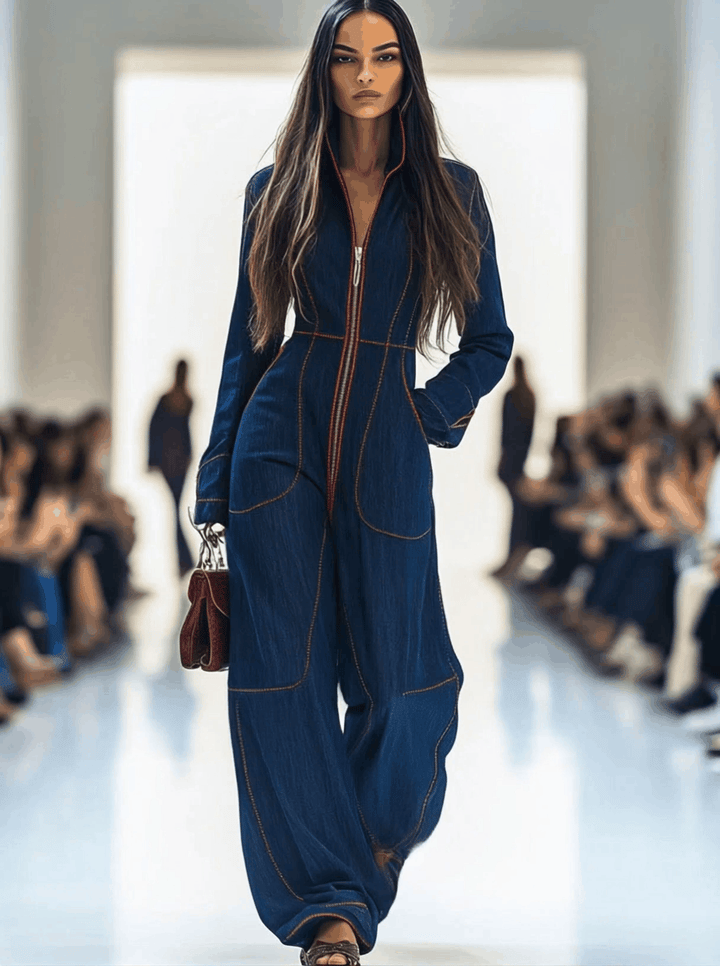 Felicity | Dames Wijd Been Lange Mouwen Jumpsuit