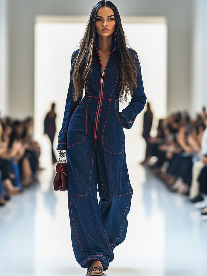 Felicity | Dames Wijd Been Lange Mouwen Jumpsuit