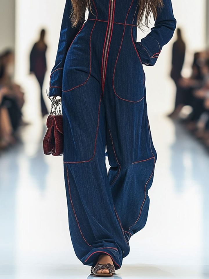 Felicity | Dames Wijd Been Lange Mouwen Jumpsuit