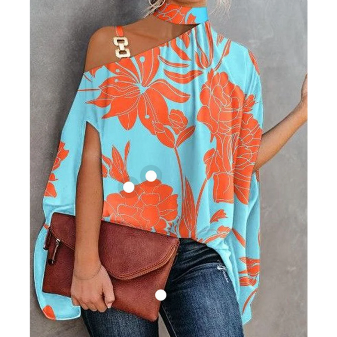 Francesca | Dames Off Shoulder Gestreepte Tuniek