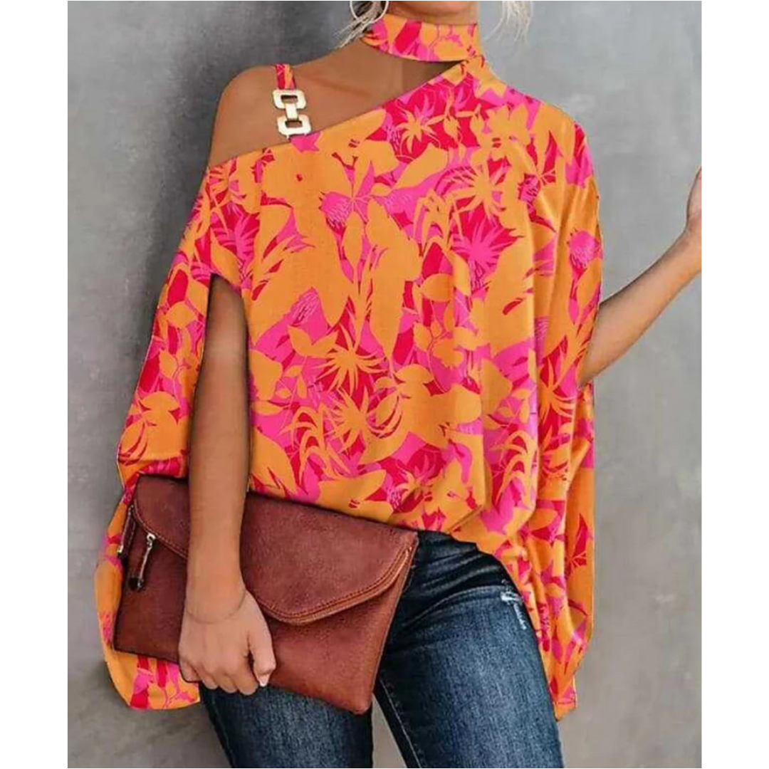 Francesca | Dames Off Shoulder Gestreepte Tuniek