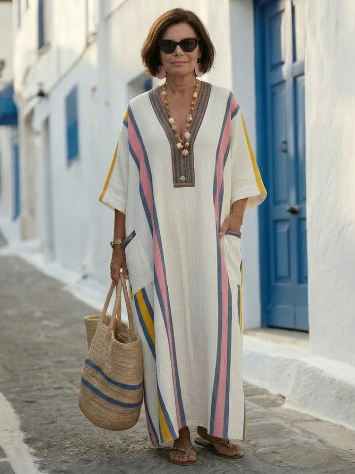 Freya | Dames V Hals Pocket Maxi Jurk