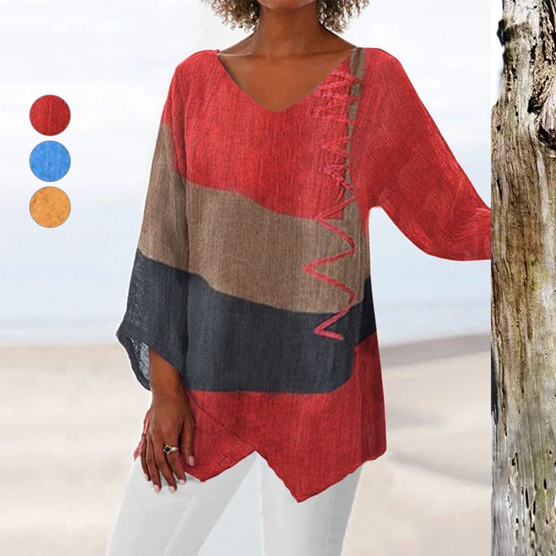 Crystal™ | Artistiek Lange Shirt met V-Hals