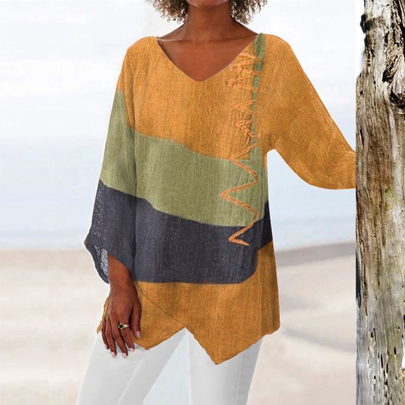 Crystal™ | Artistiek Lange Shirt met V-Hals