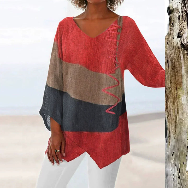 Crystal™ | Artistiek Lange Shirt met V-Hals