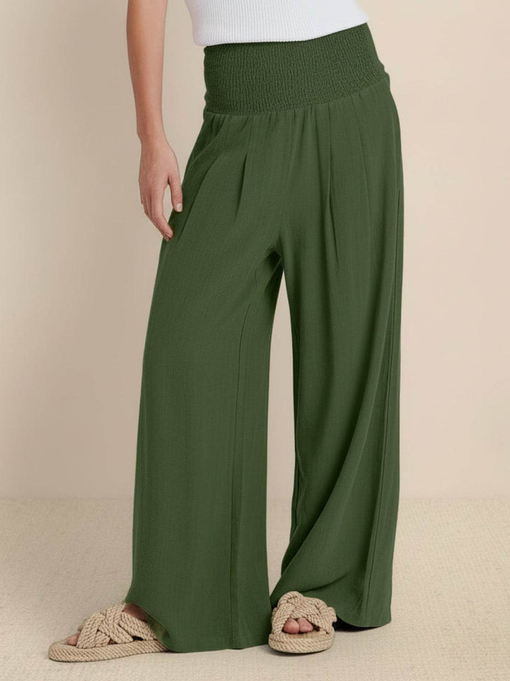 Dune | Dames Hoge Taille Brede Pijpen Broek met Geraffineerde Tailleband
