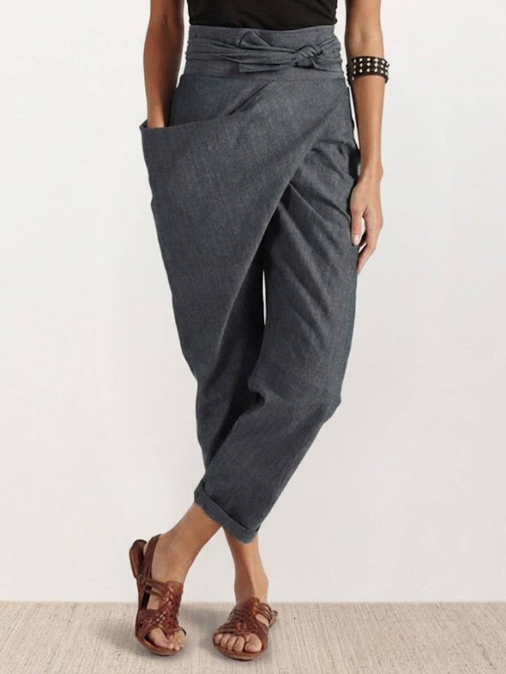 Atlas | Dames Hoge Taille Wrap Front Cropped Tapered Broek