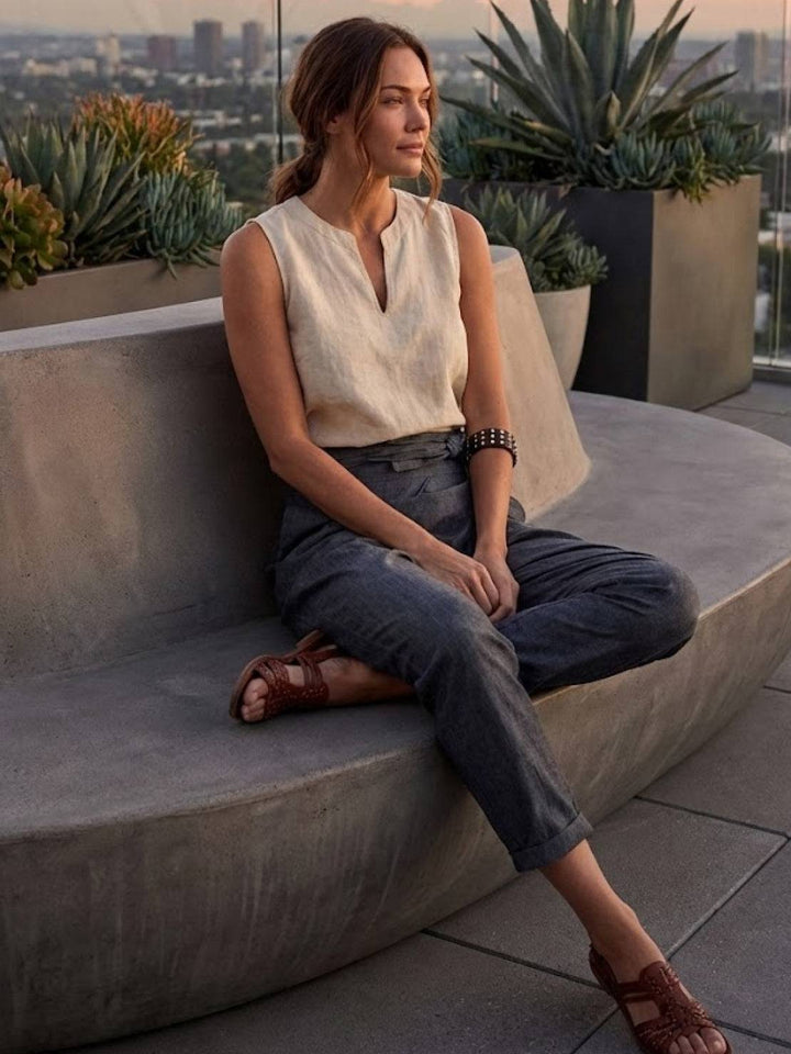 Atlas | Dames Hoge Taille Wrap Front Cropped Tapered Broek