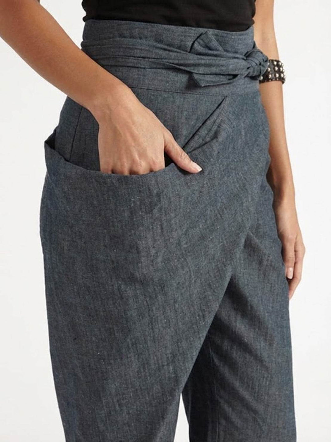 Atlas | Dames Hoge Taille Wrap Front Cropped Tapered Broek
