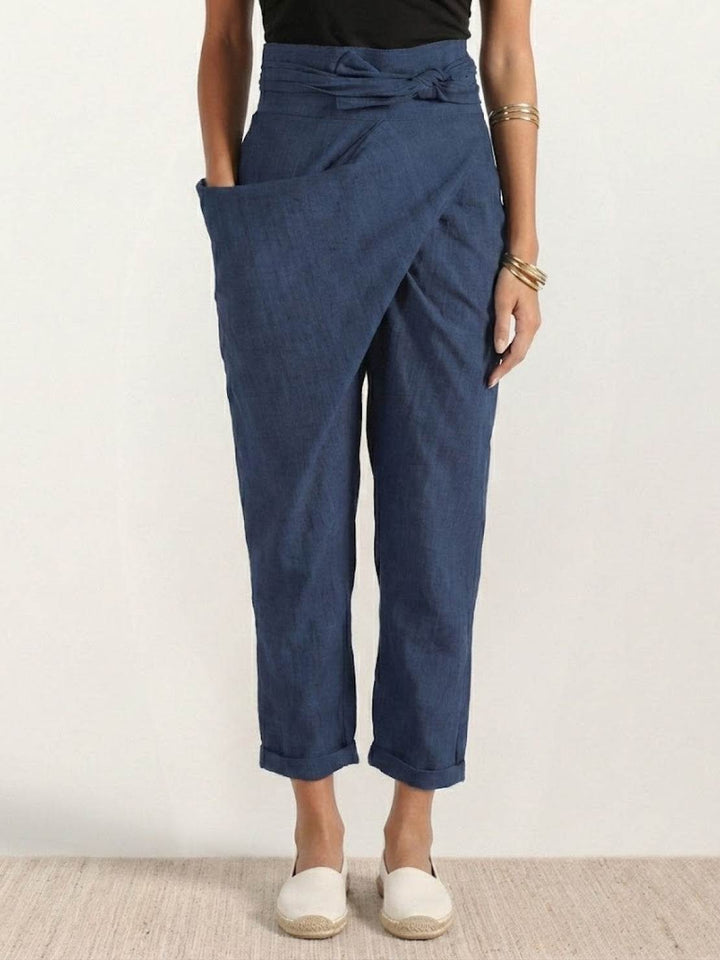 Atlas | Dames Hoge Taille Wrap Front Cropped Tapered Broek