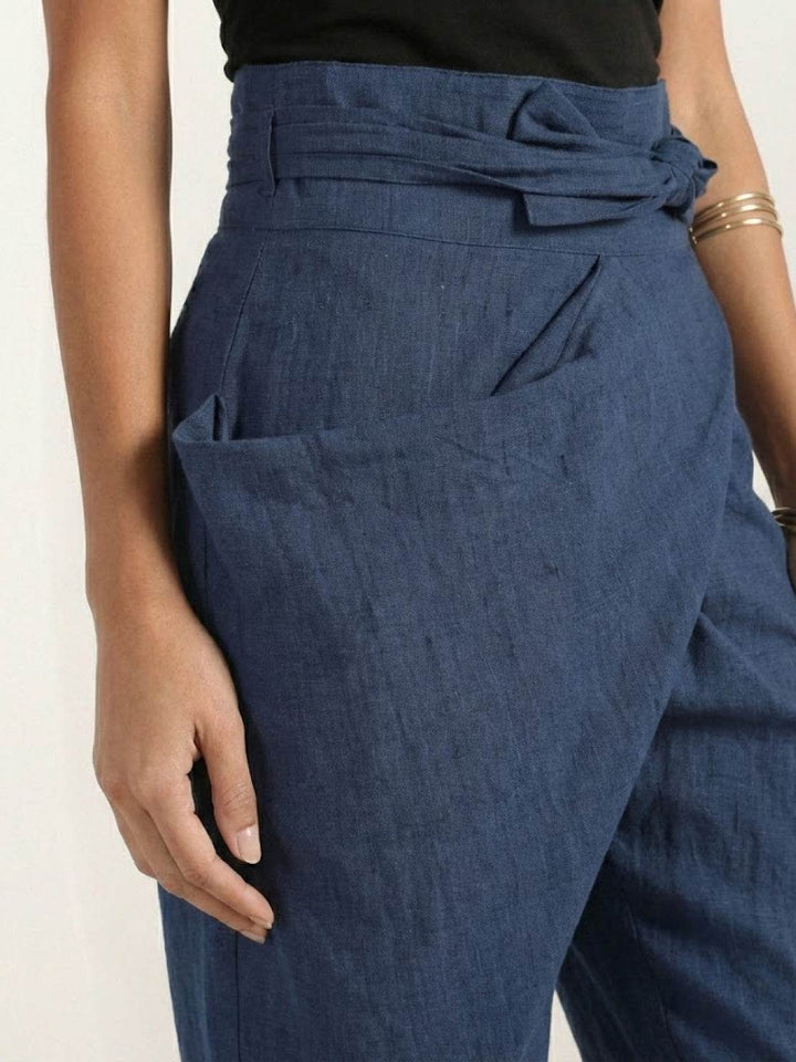 Atlas | Dames Hoge Taille Wrap Front Cropped Tapered Broek