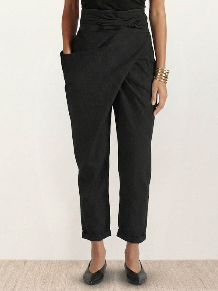 Atlas | Dames Hoge Taille Wrap Front Cropped Tapered Broek