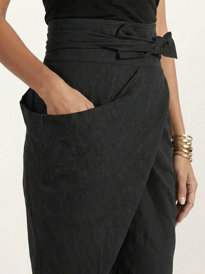 Atlas | Dames Hoge Taille Wrap Front Cropped Tapered Broek
