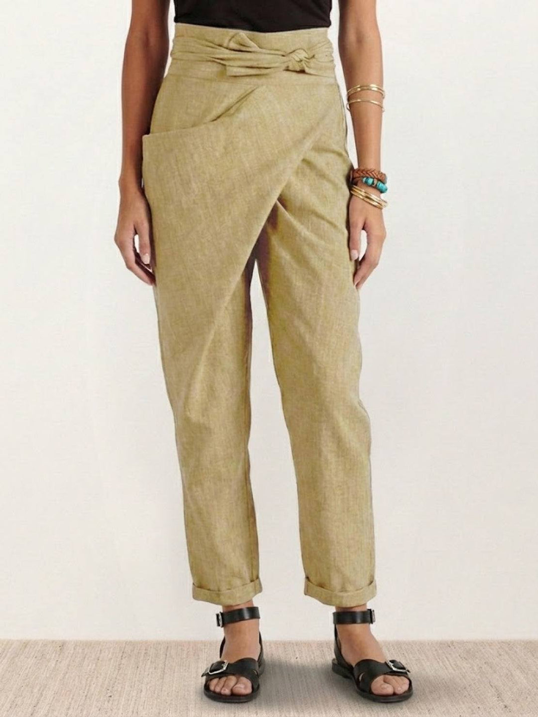 Atlas | Dames Hoge Taille Wrap Front Cropped Tapered Broek
