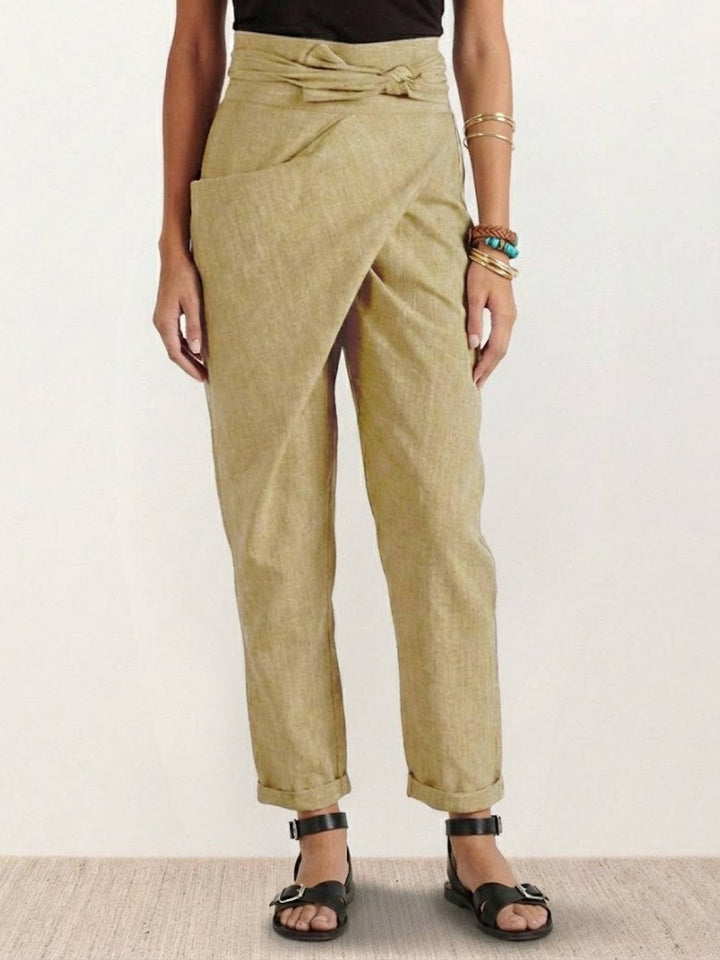 Atlas | Dames Hoge Taille Wrap Front Cropped Tapered Broek