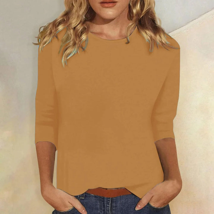 Stella | Dames Crew Neck 3/4 Mouw Casual Everyday Top