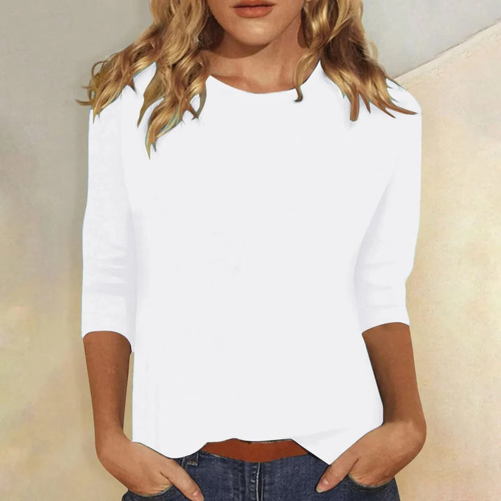 Stella | Dames Crew Neck 3/4 Mouw Casual Everyday Top