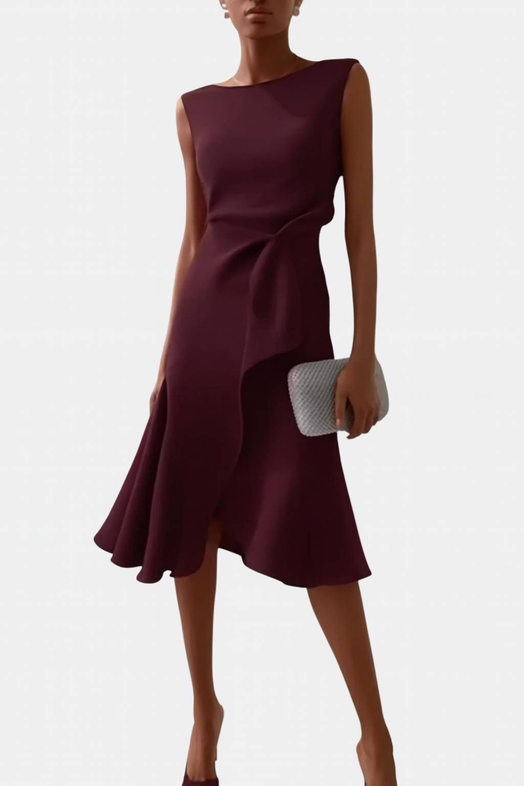 Sheila™ | Gedrapeerde Asymmetrische Midi-jurk