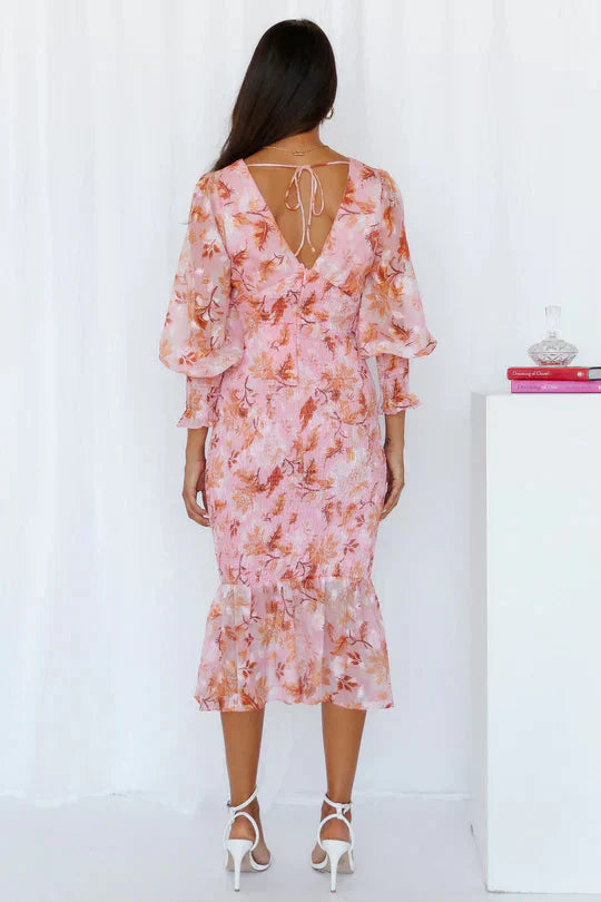 Gabrielle | Vrouwen Bloemen Flowing Draped Avondjurk