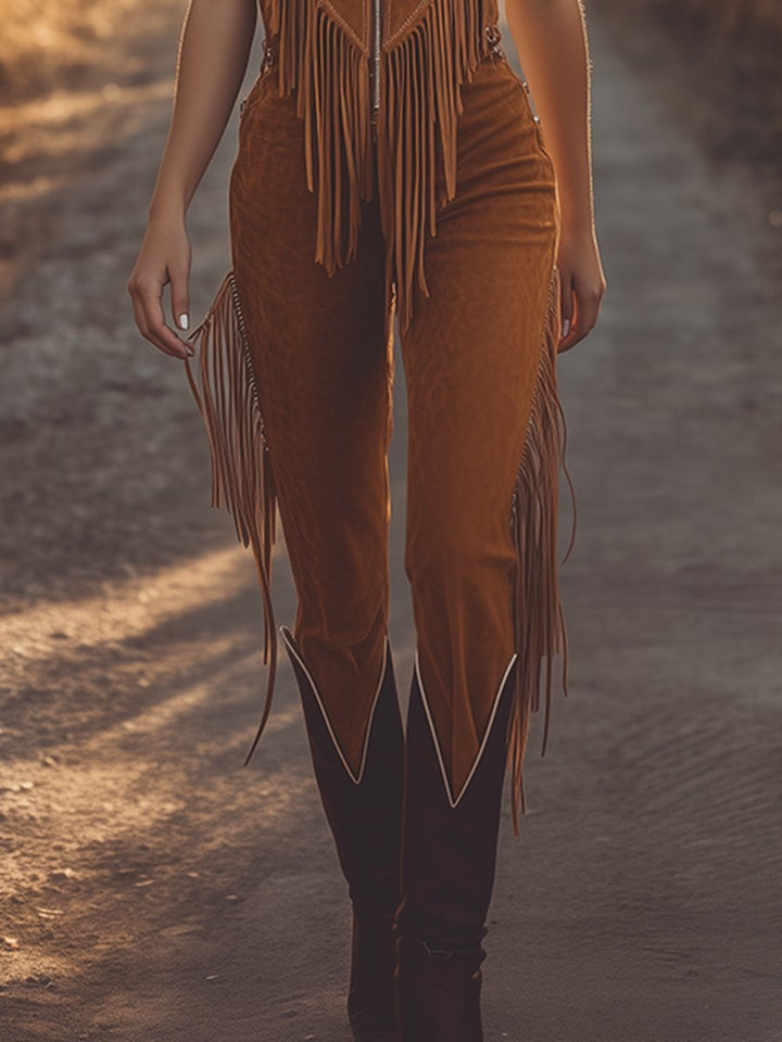 Imogen | Dames Fringe Western Jumpsuit