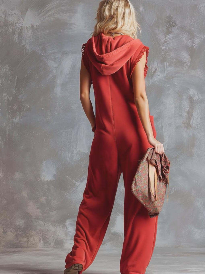 Kendra | Dames Hooded Mouwloos Jumpsuit