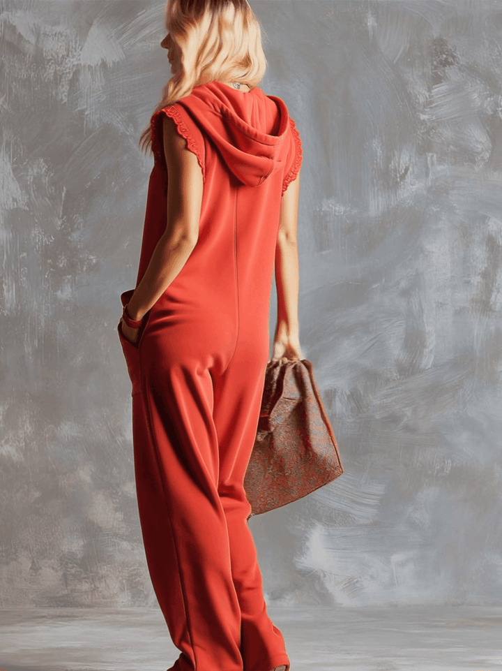 Kendra | Dames Hooded Mouwloos Jumpsuit