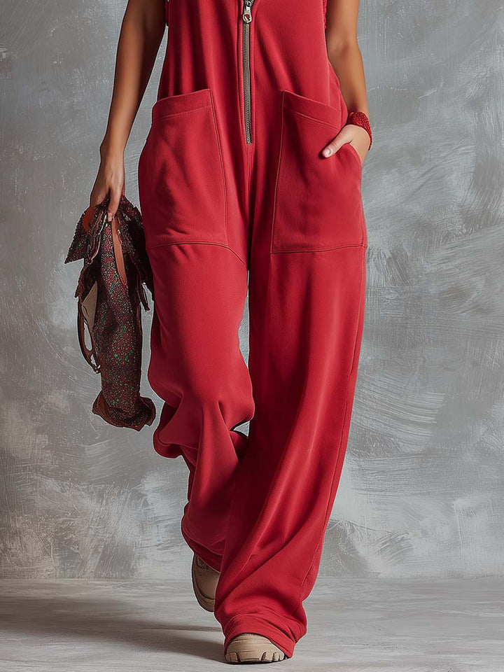 Kendra | Dames Hooded Mouwloos Jumpsuit