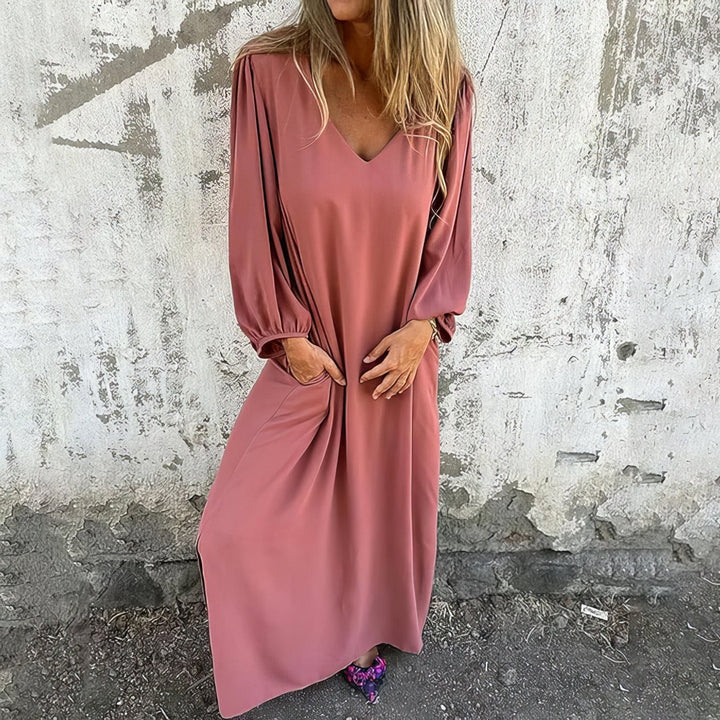 Solana™ | Vloeiende Maxi Jurk met Zakken