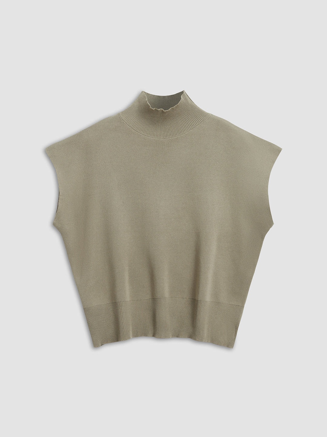 Noira | Dames Mock Neck Mouwloze Top Met Gevoerde Schouders