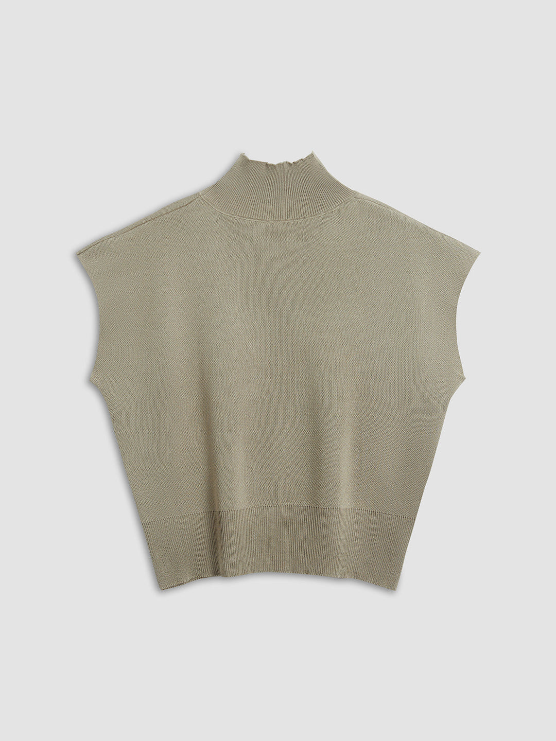Noira | Dames Mock Neck Mouwloze Top Met Gevoerde Schouders
