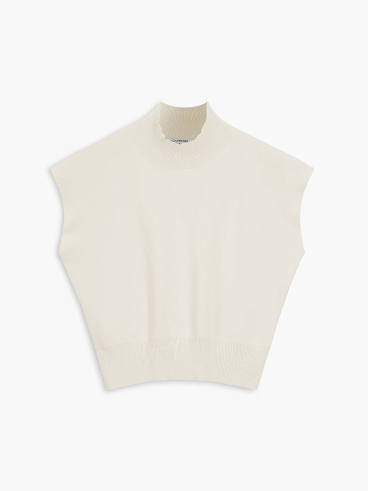 Noira | Dames Mock Neck Mouwloze Top Met Gevoerde Schouders