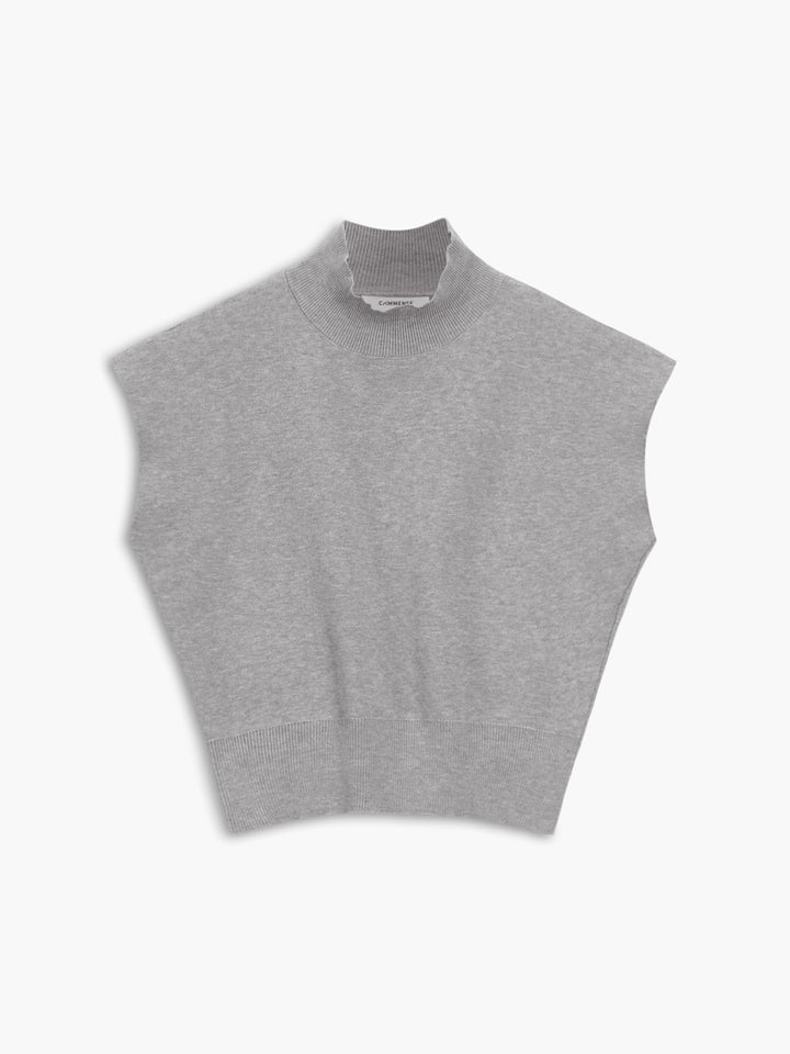 Noira | Dames Mock Neck Mouwloze Top Met Gevoerde Schouders