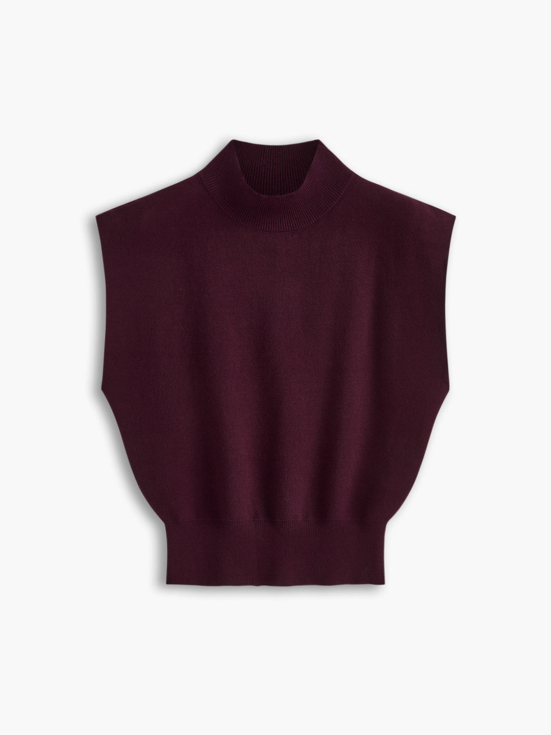Noira | Dames Mock Neck Mouwloze Top Met Gevoerde Schouders