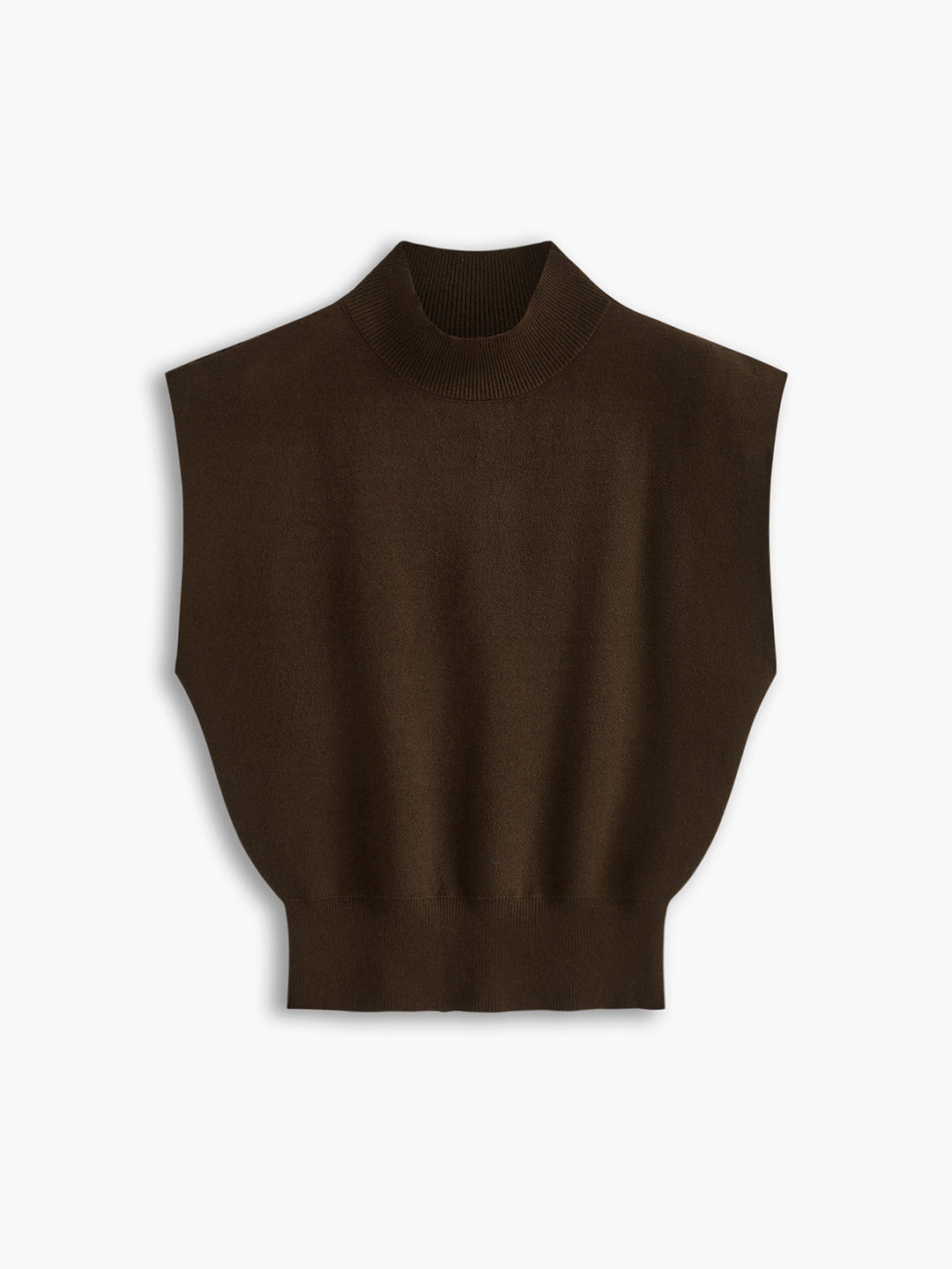 Noira | Dames Mock Neck Mouwloze Top Met Gevoerde Schouders