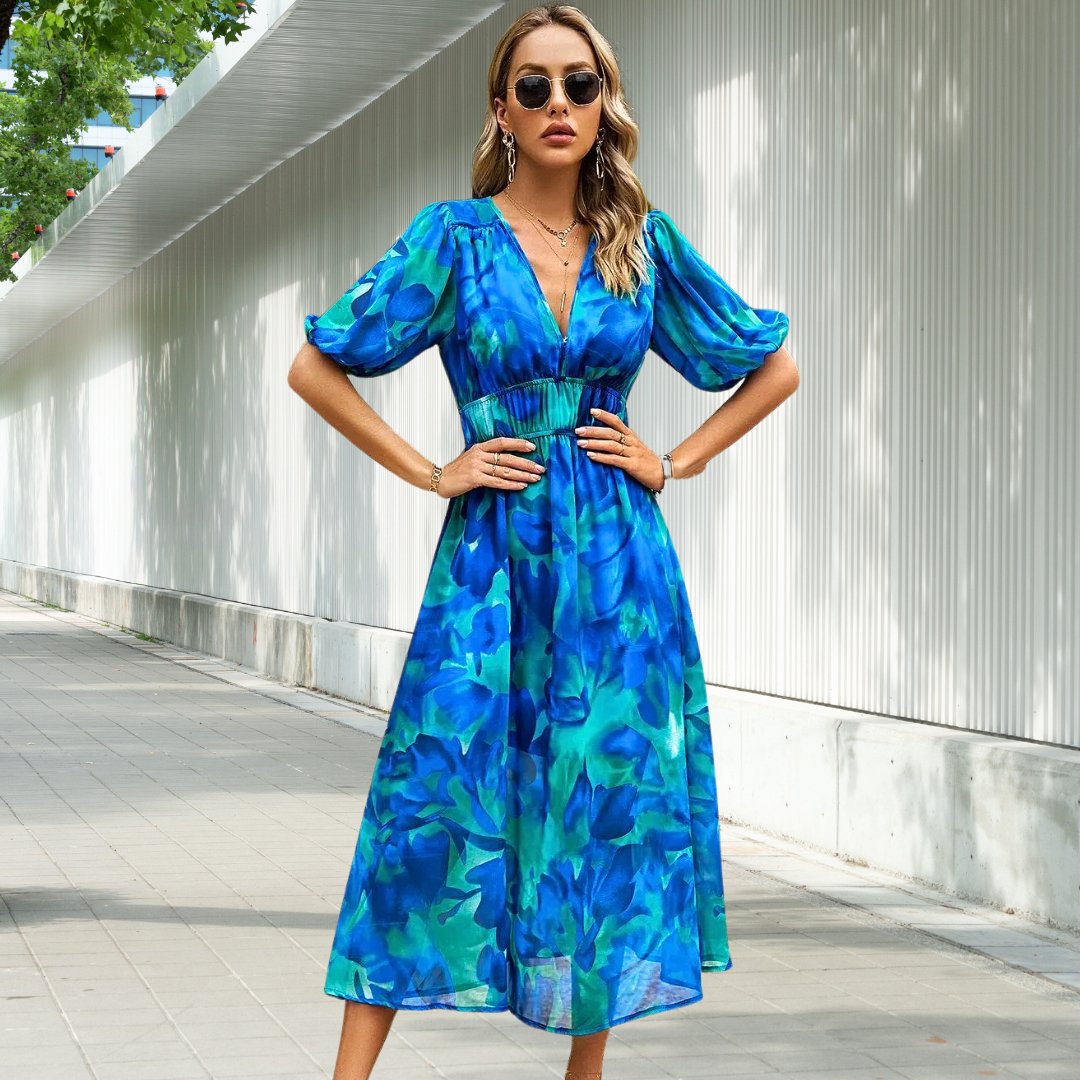 Suzy | Bloemen Midi Strandjurk
