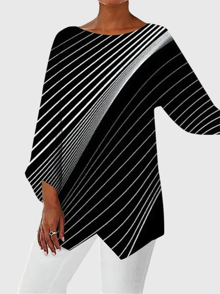 Lyanna | Vrouwen Asymmetrische Hem Top met Vlinderprint