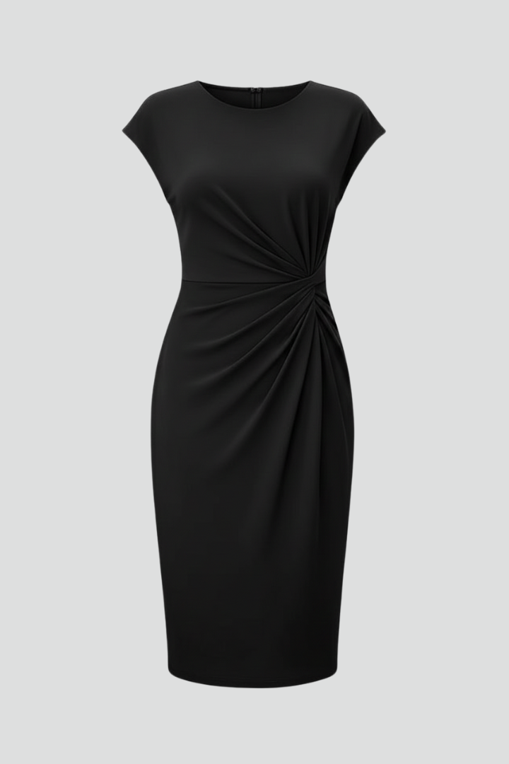 Lysandra | Vrouwen Ronde Hals Rimpel Taille Jurk