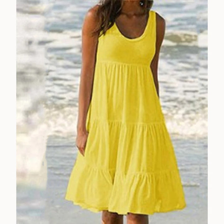 Luna | Dames Mouwloze Laagjes Midi Jurk Boho Zomer
