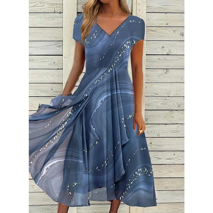 Emily™ | V-hals Midi Jurk