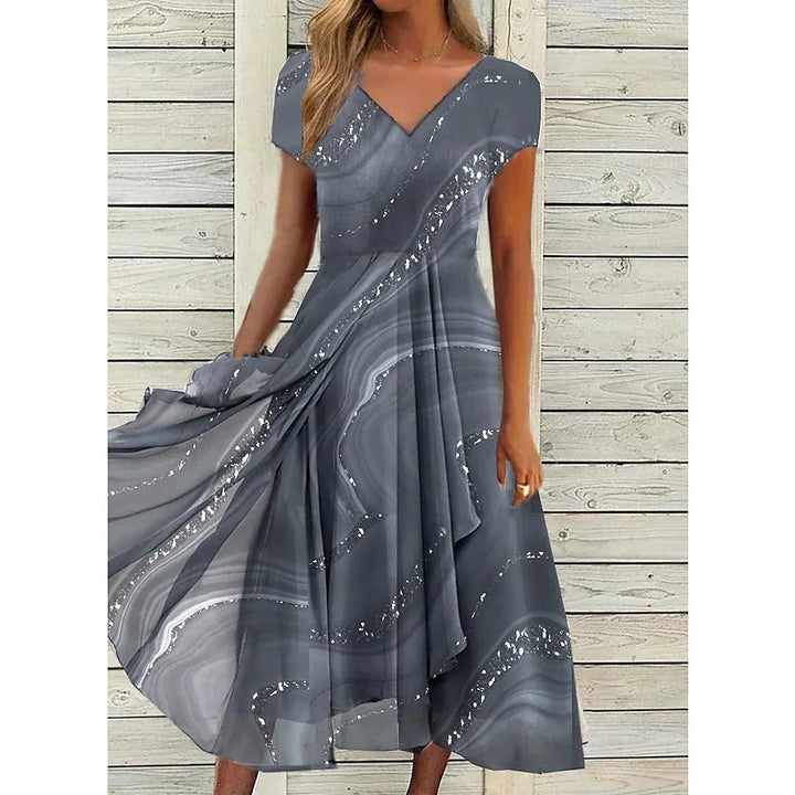 Emily™ | V-hals Midi Jurk