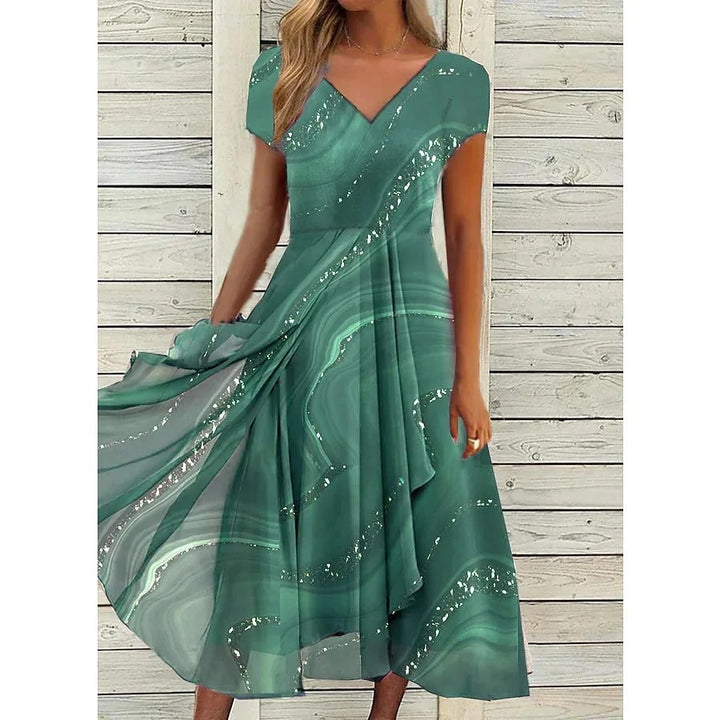 Emily™ | V-hals Midi Jurk