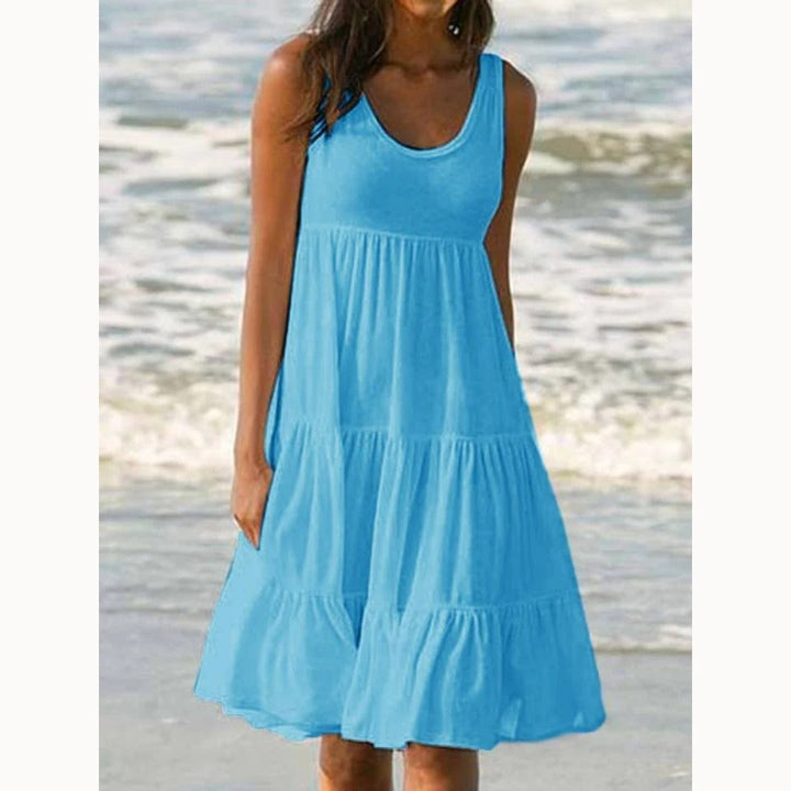 Luna | Dames Mouwloze Laagjes Midi Jurk Boho Zomer